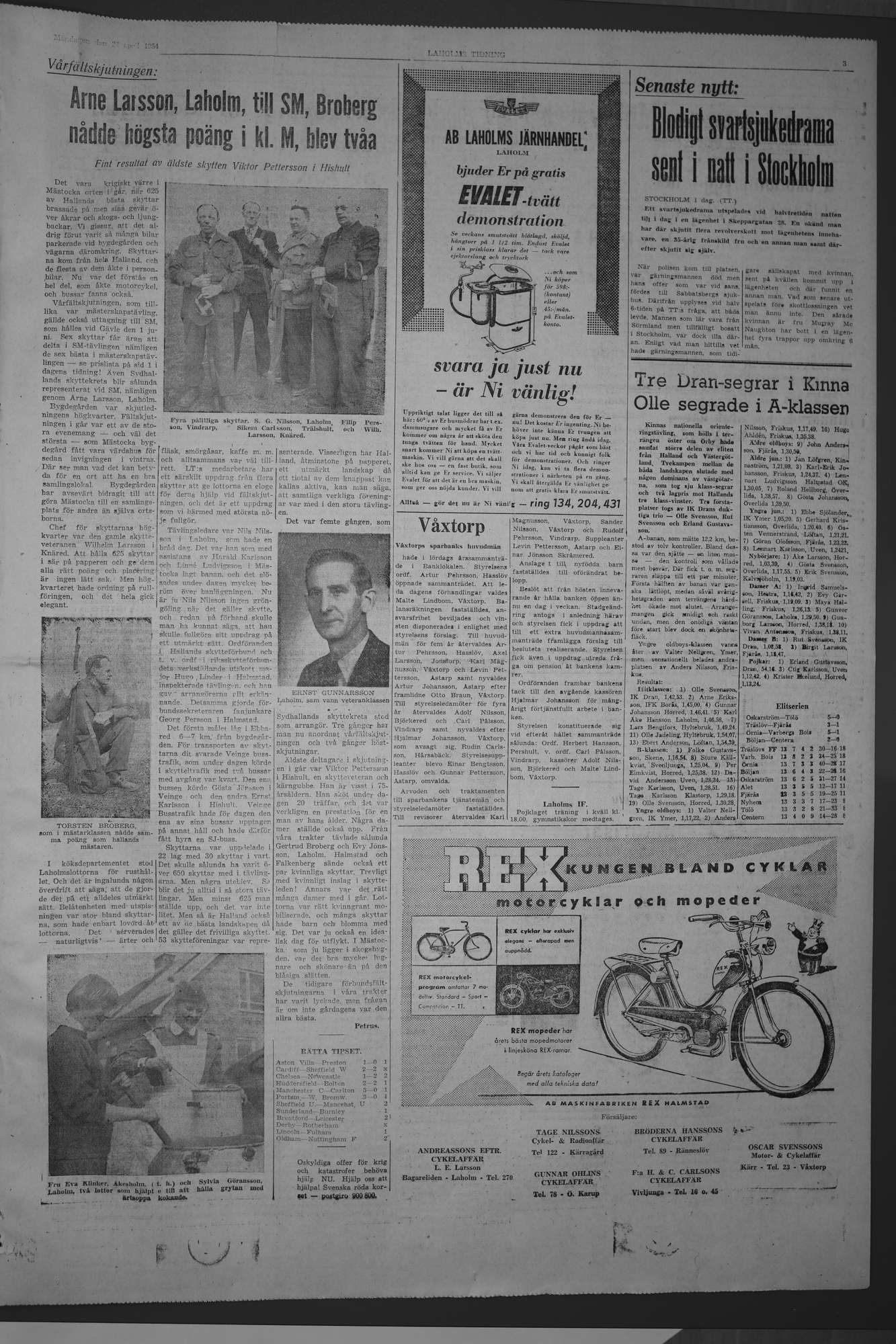 Laholms Tidning Måndag 26 april 1954, sida 3