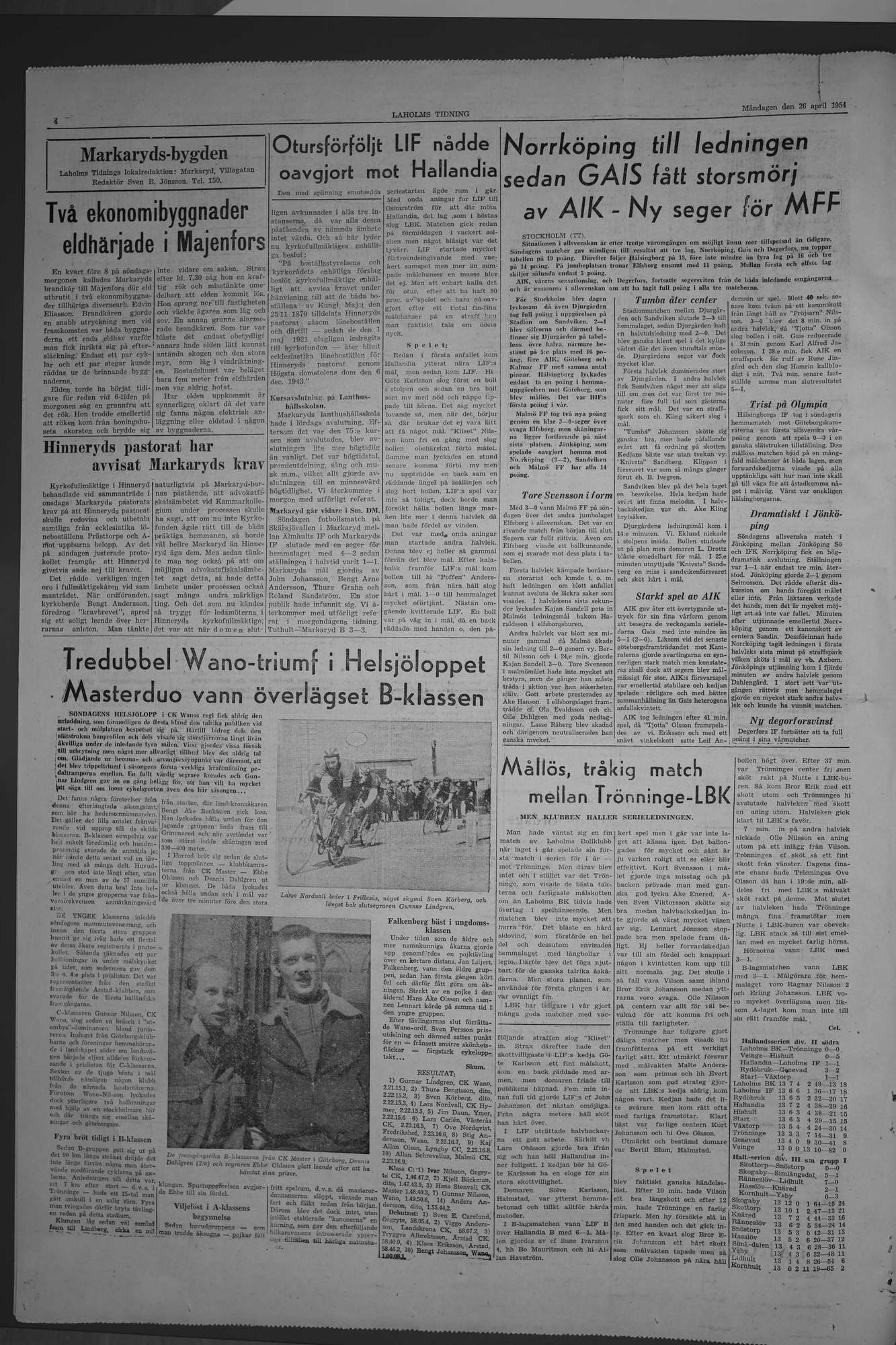 Laholms Tidning Måndag 26 april 1954, sida 4