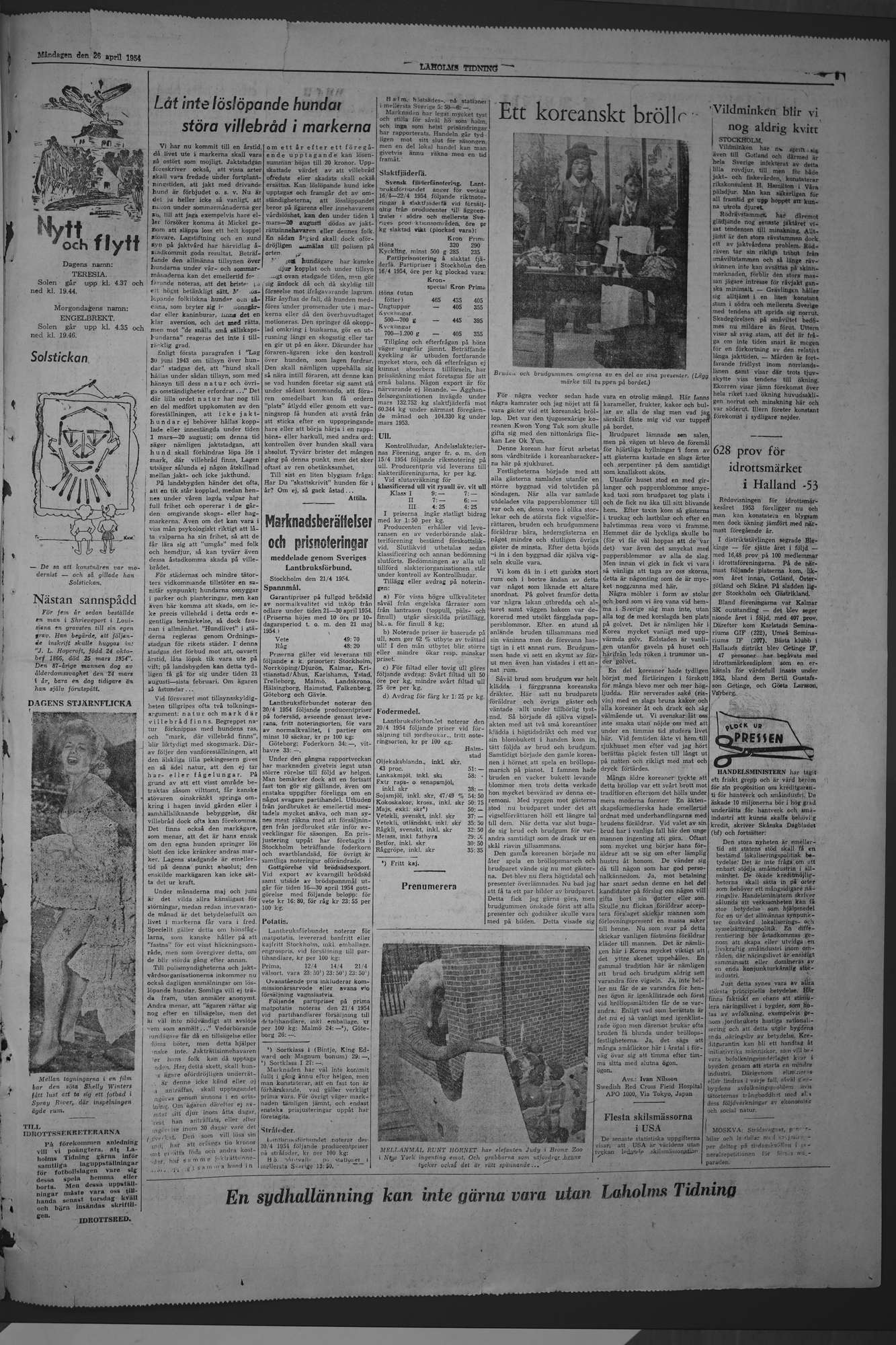Laholms Tidning Måndag 26 april 1954, sida 7