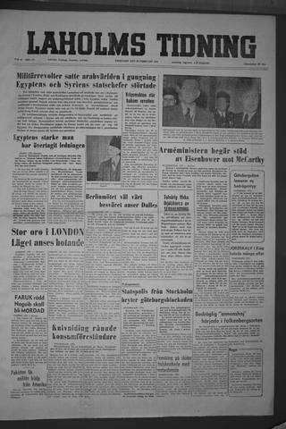 Förstasidan, Fredag 26 februari 1954