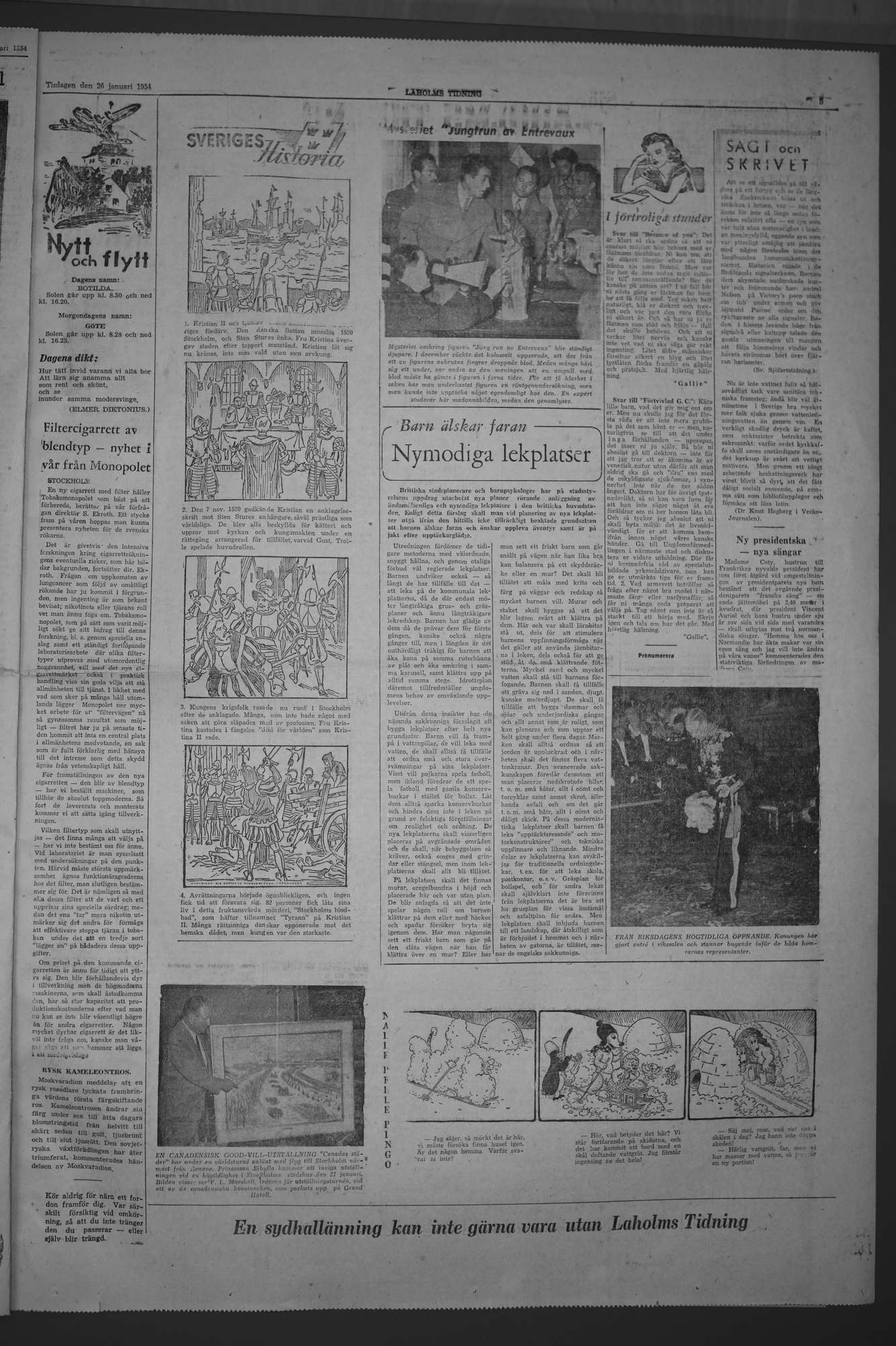Laholms Tidning Tisdag 26 januari 1954, sida 5