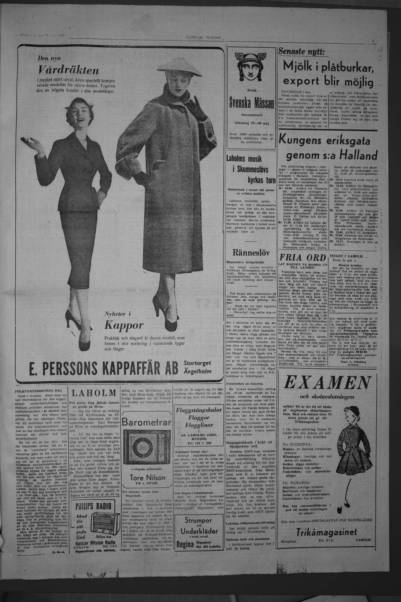 Laholms Tidning Onsdag 26 maj 1954, sida 3