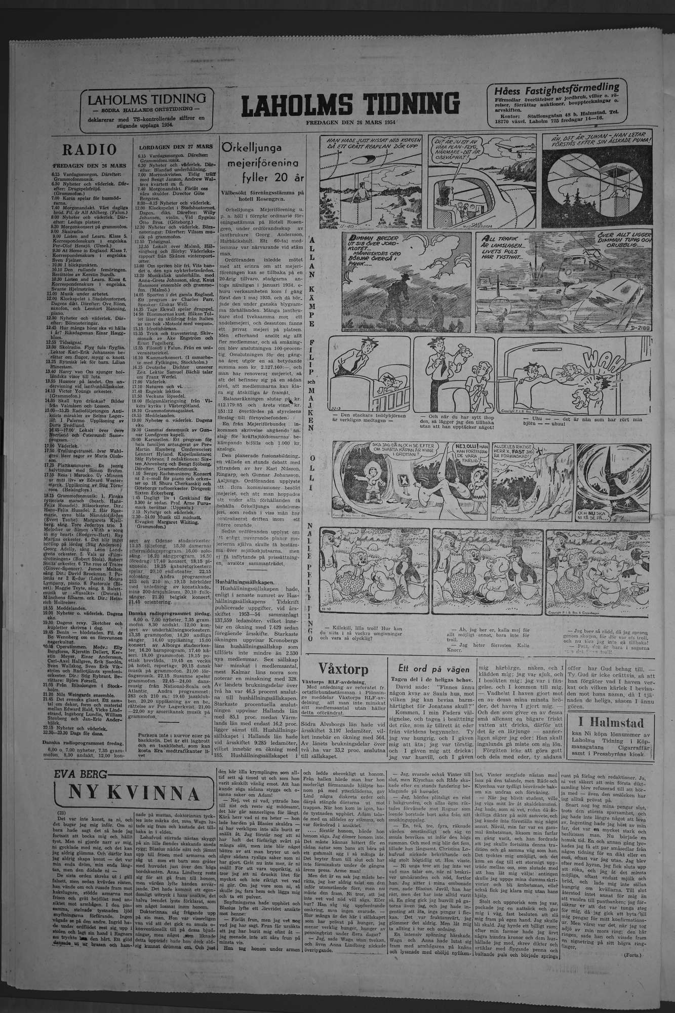 Laholms Tidning Fredag 26 mars 1954, sida 8