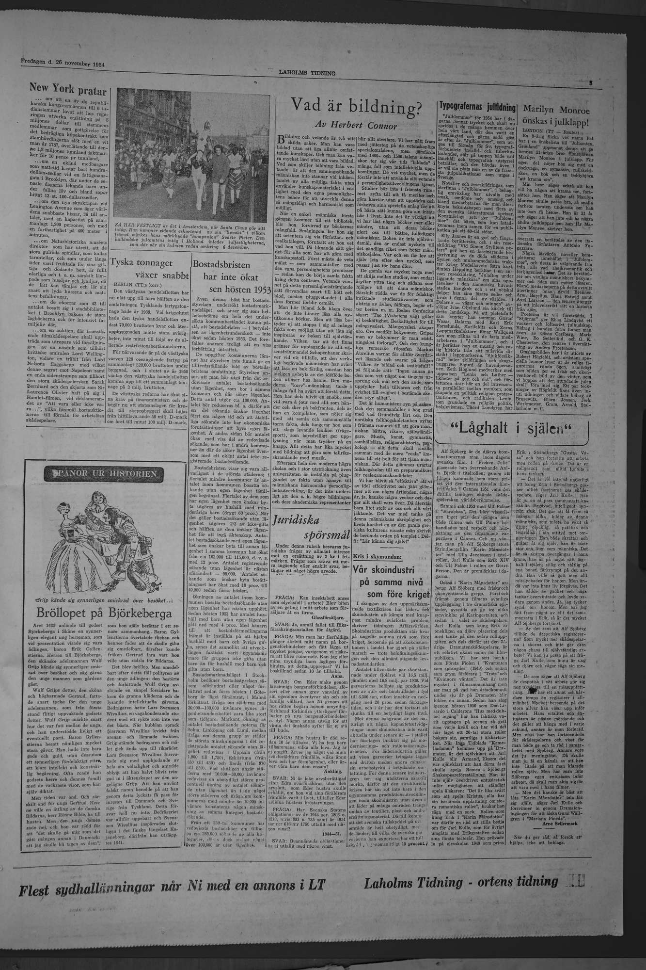 Laholms Tidning Fredag 26 november 1954, sida 5