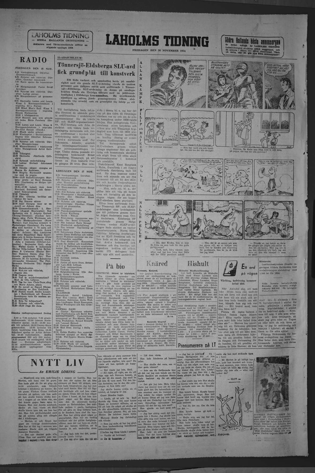Laholms Tidning Fredag 26 november 1954, sida 8
