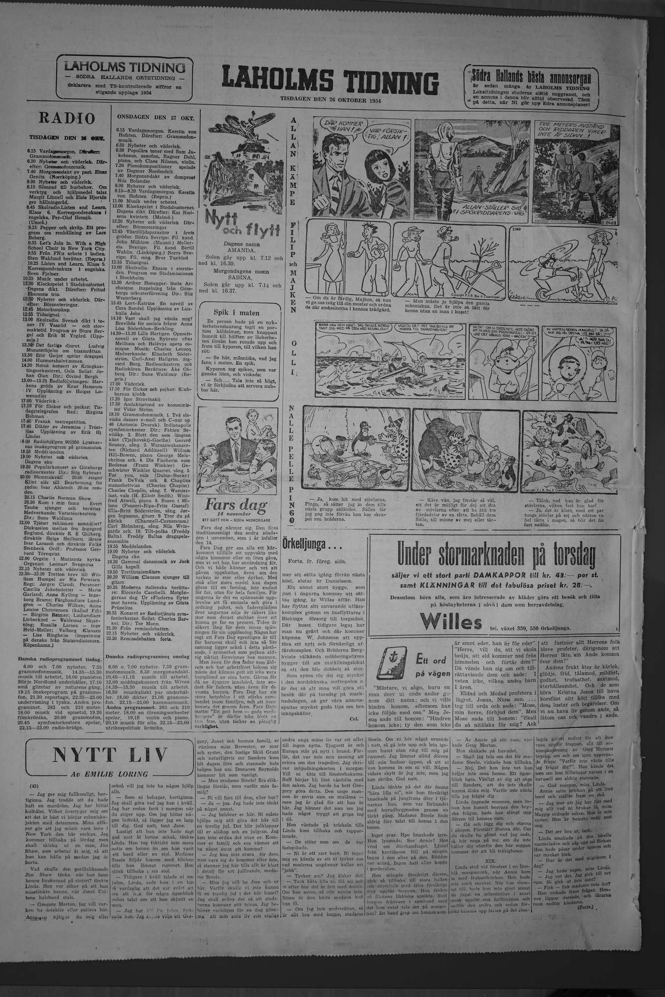 Laholms Tidning Tisdag 26 oktober 1954, sida 6