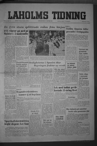 Förstasidan, Onsdag 27 januari 1954