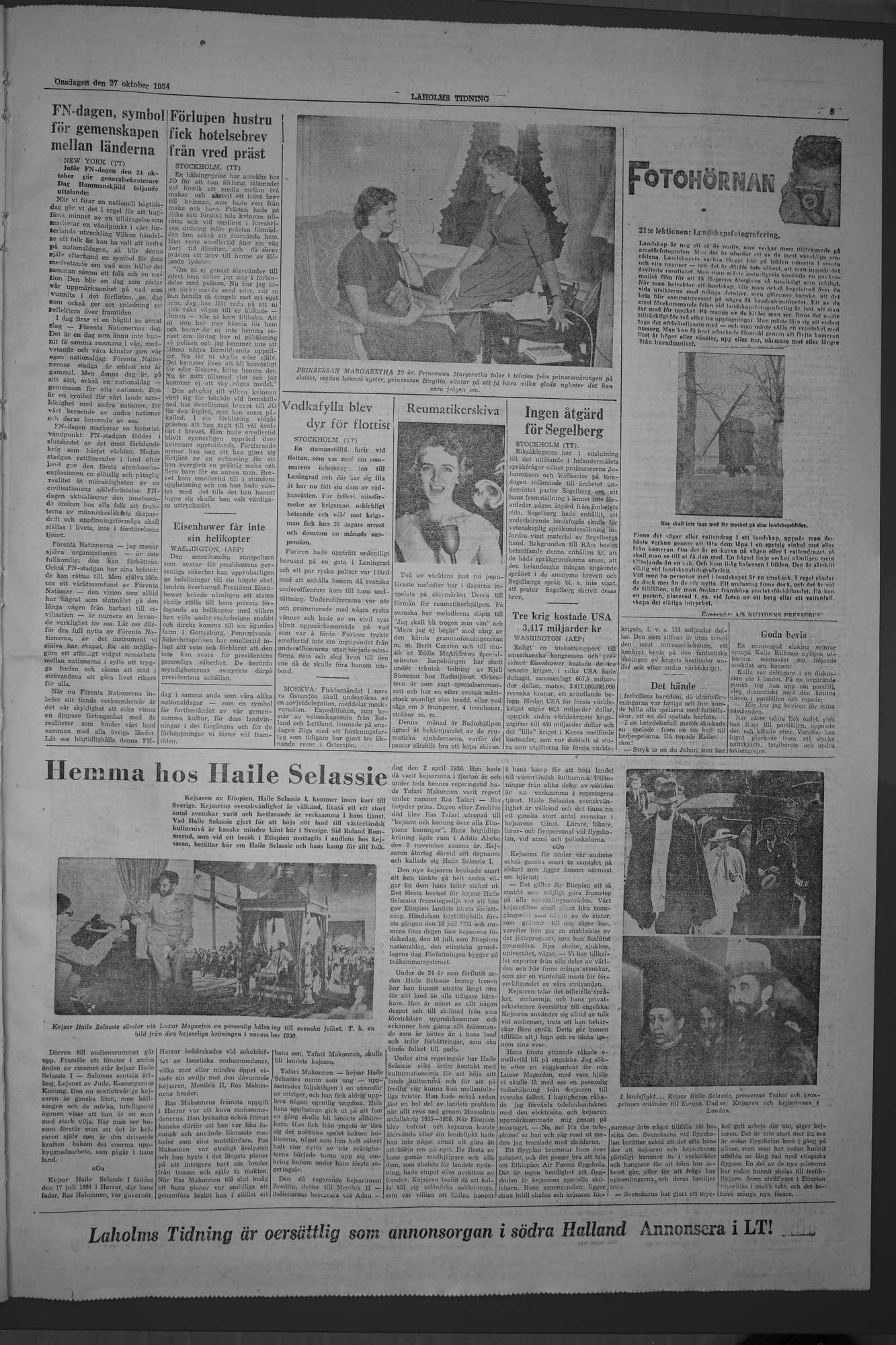 Laholms Tidning Onsdag 27 oktober 1954, sida 5
