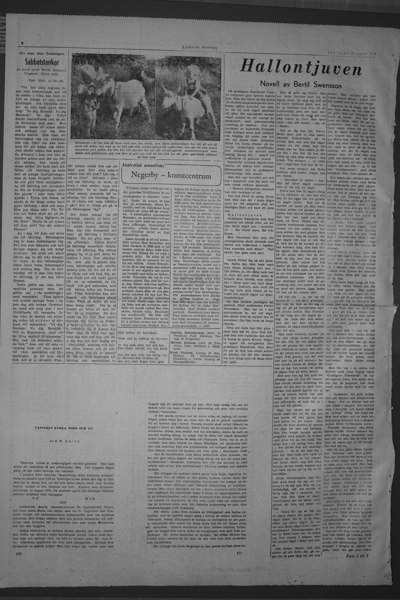 Laholms Tidning Lördag 28 augusti 1954, sida 6