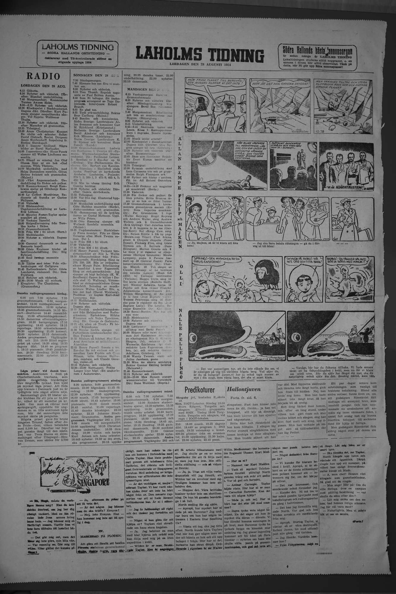 Laholms Tidning Lördag 28 augusti 1954, sida 8
