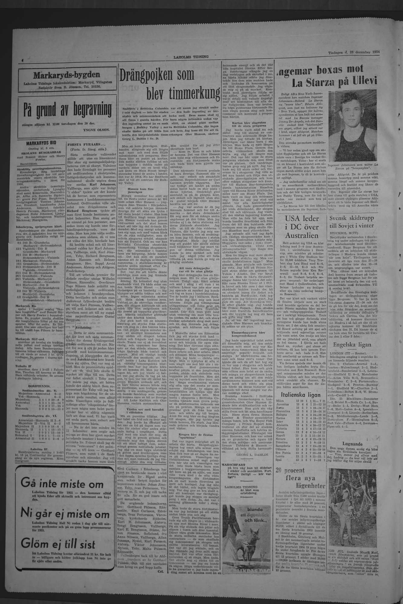 Laholms Tidning Tisdag 28 december 1954, sida 4