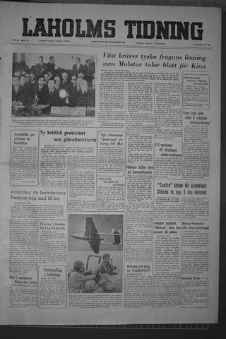 Förstasidan, Torsdag 28 januari 1954