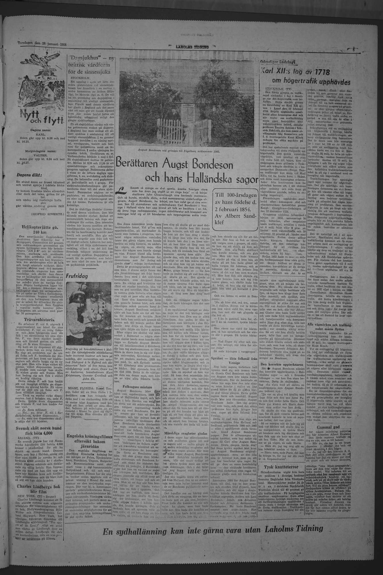 Laholms Tidning Torsdag 28 januari 1954, sida 5