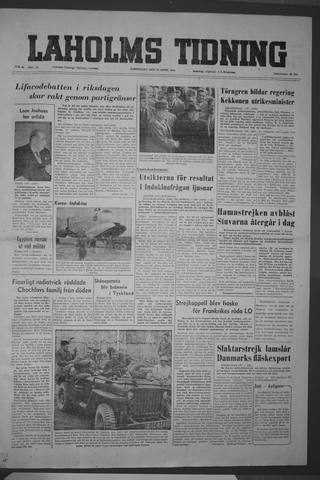 Förstasidan, Torsdag 29 april 1954