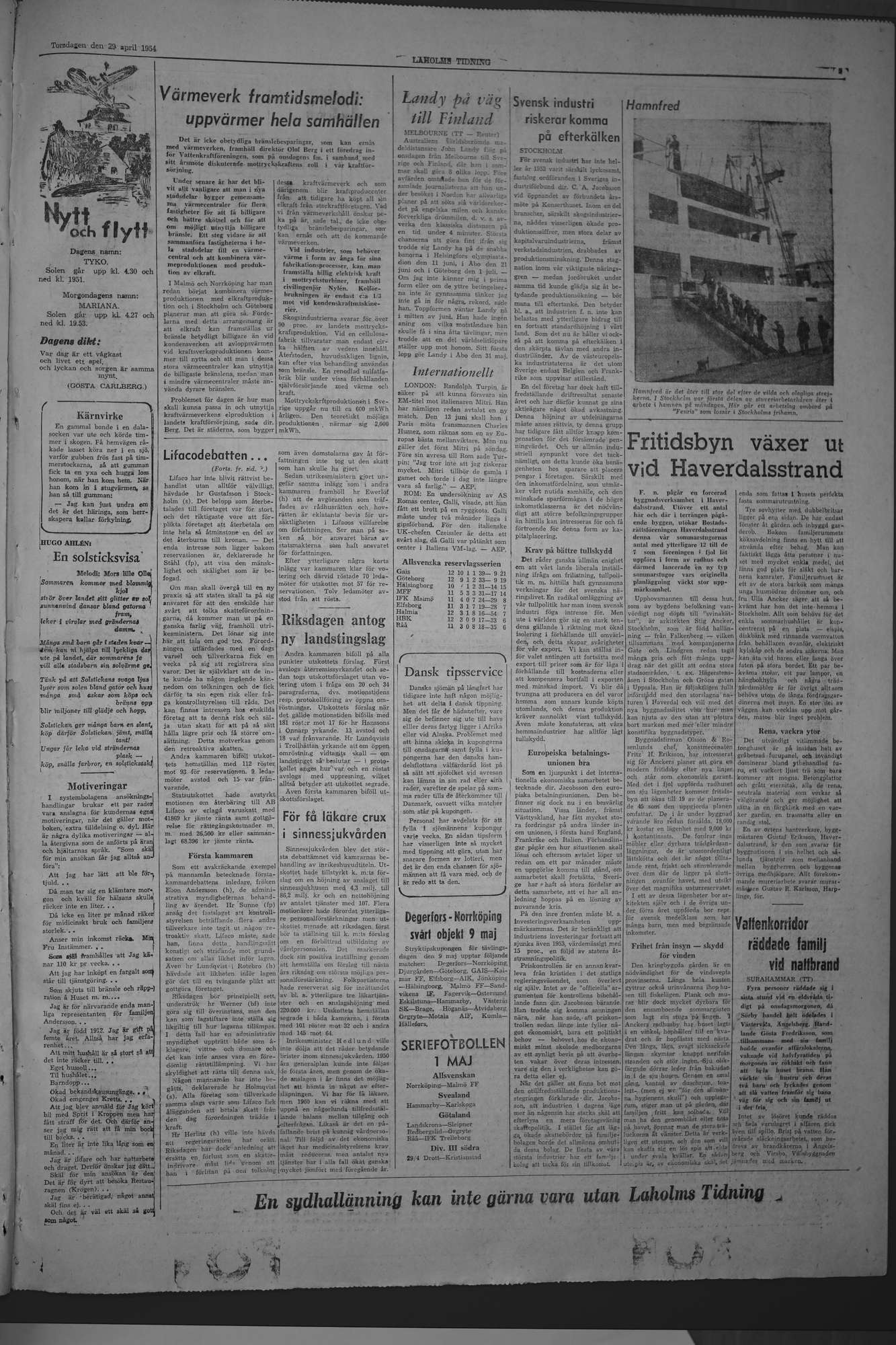 Laholms Tidning Torsdag 29 april 1954, sida 5