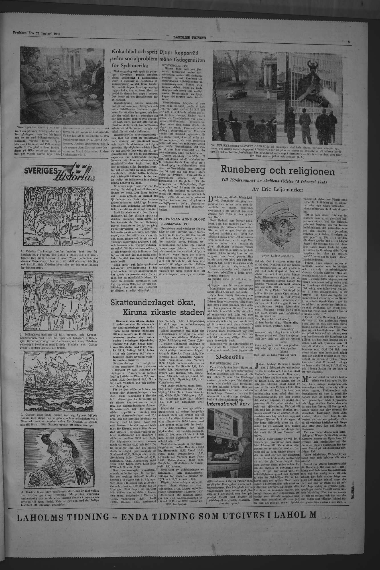 Laholms Tidning Fredag 29 januari 1954, sida 5