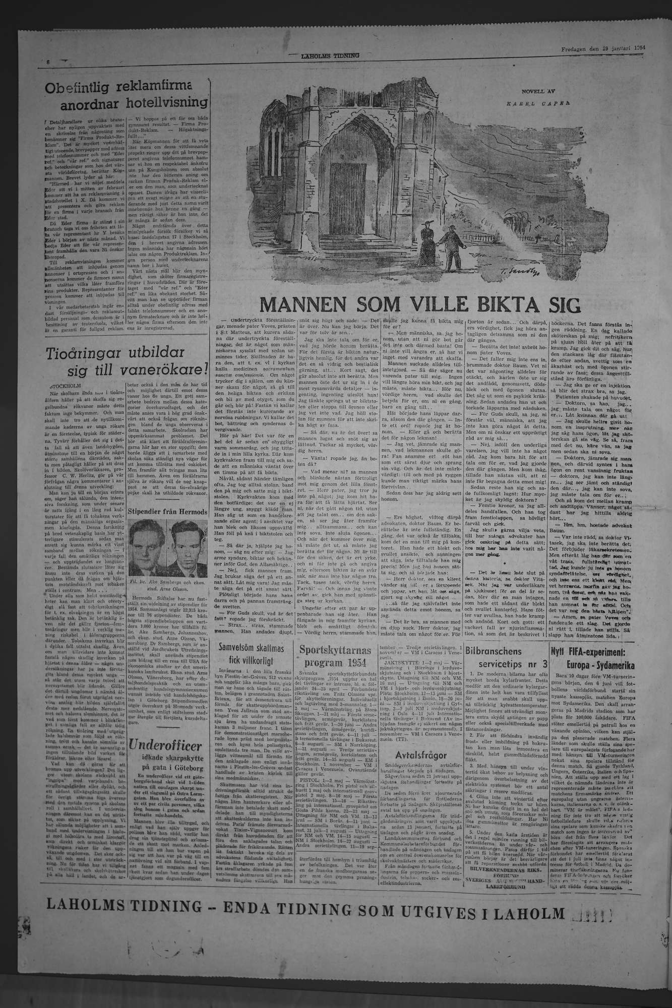 Laholms Tidning Fredag 29 januari 1954, sida 6