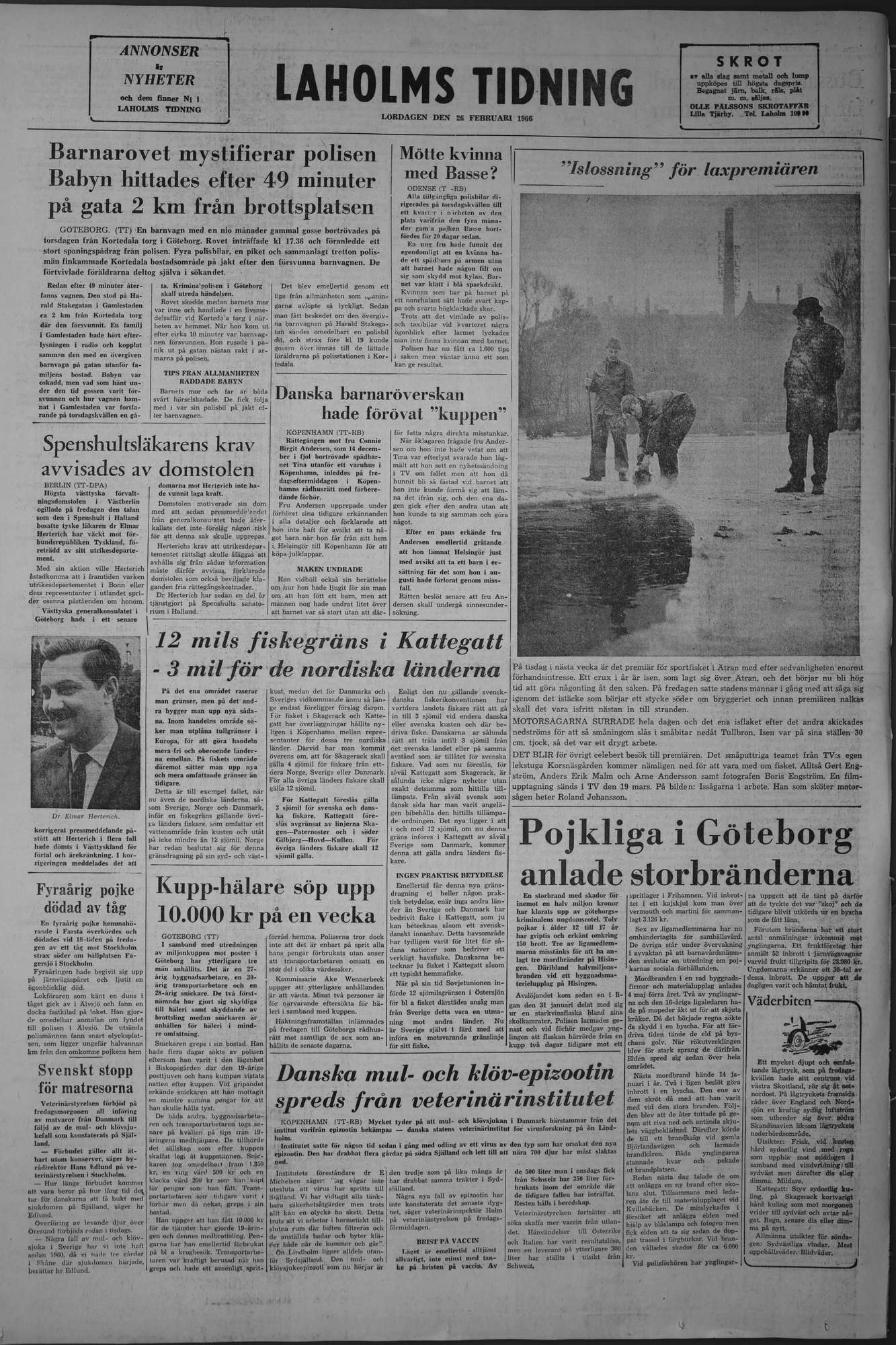 Laholms Tidning Lördag 26 februari 1966, sida 8