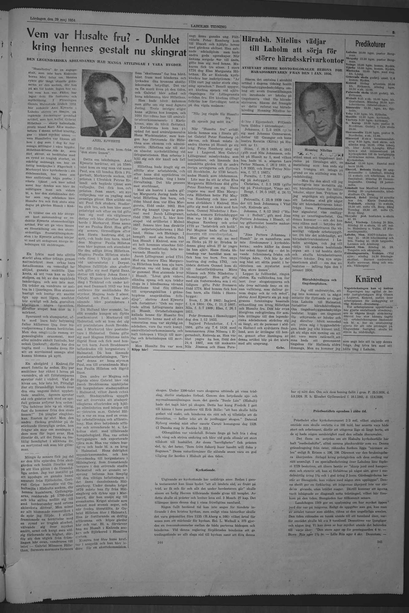 Laholms Tidning Lördag 29 maj 1954, sida 5
