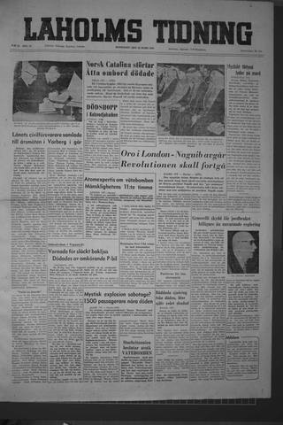 Förstasidan, Måndag 29 mars 1954