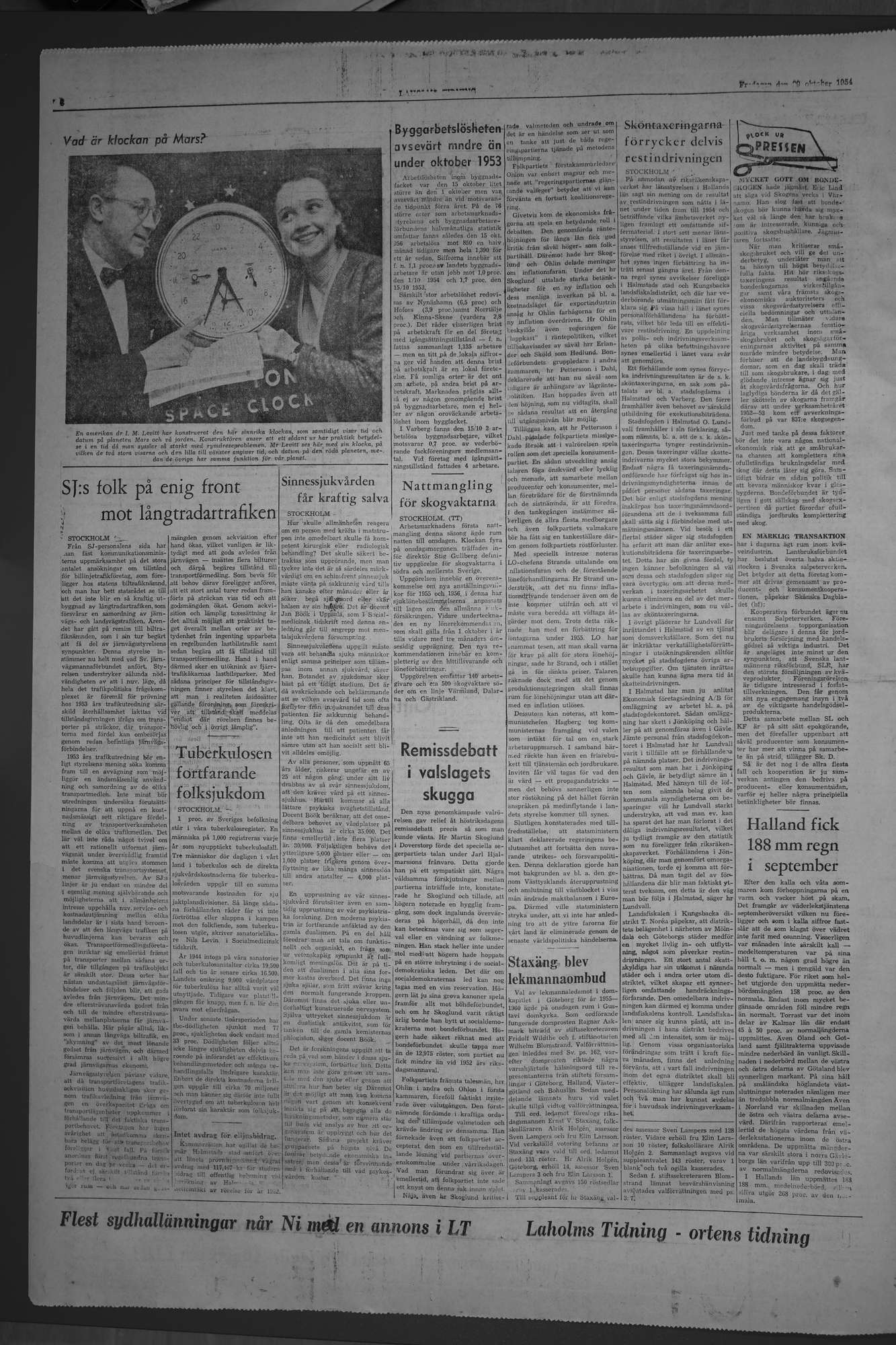Laholms Tidning Fredag 29 oktober 1954, sida 6