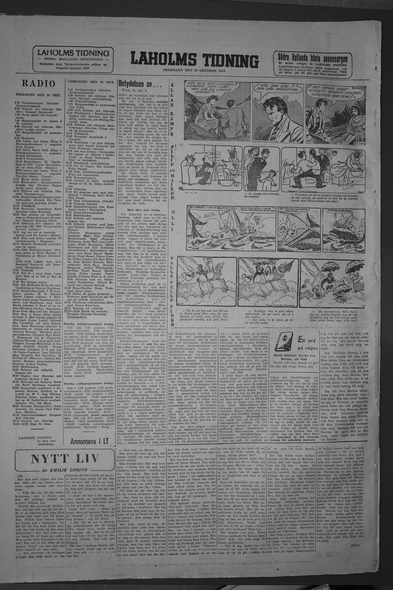 Laholms Tidning Fredag 29 oktober 1954, sida 8