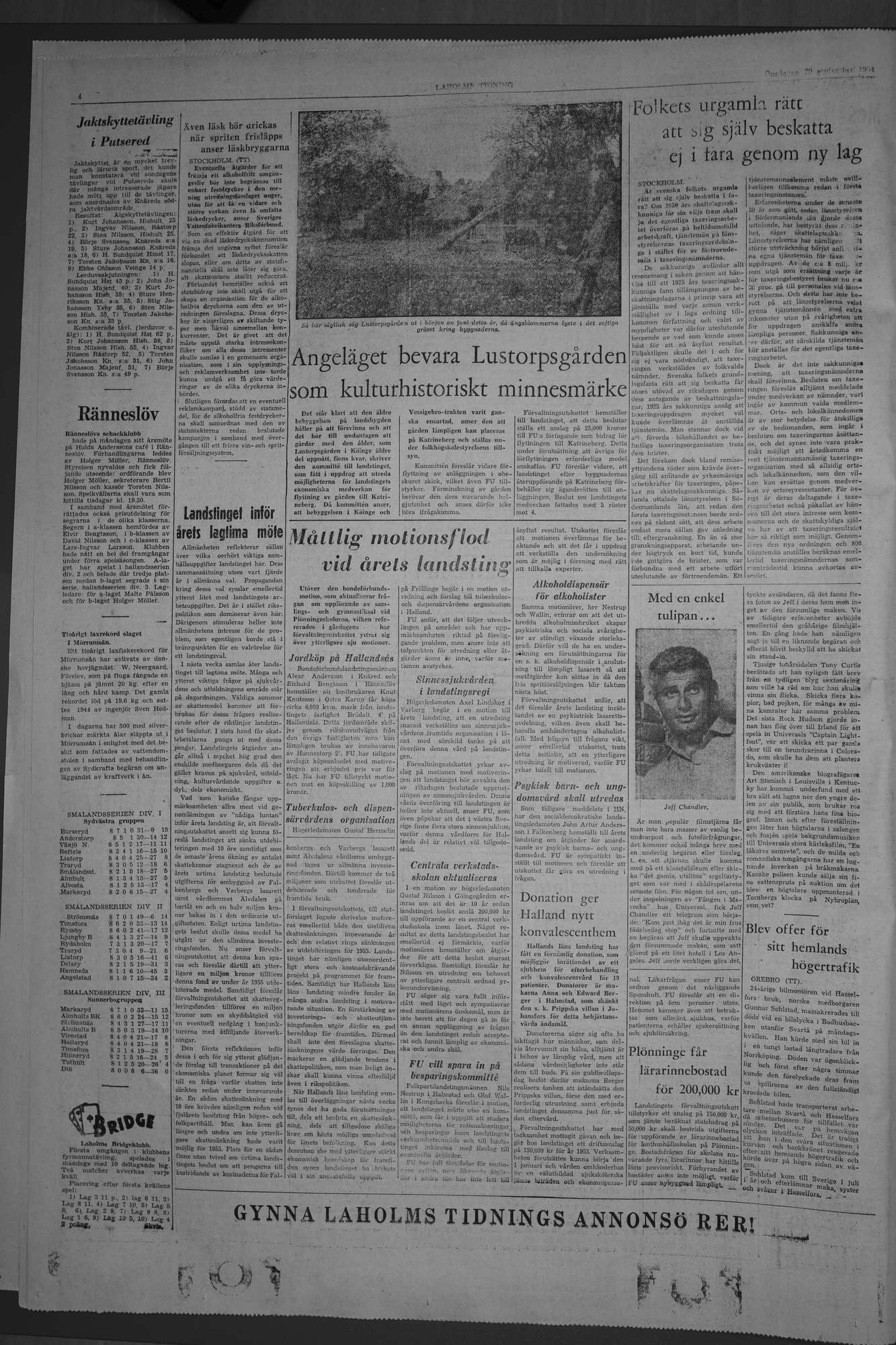 Laholms Tidning Onsdag 29 september 1954, sida 4