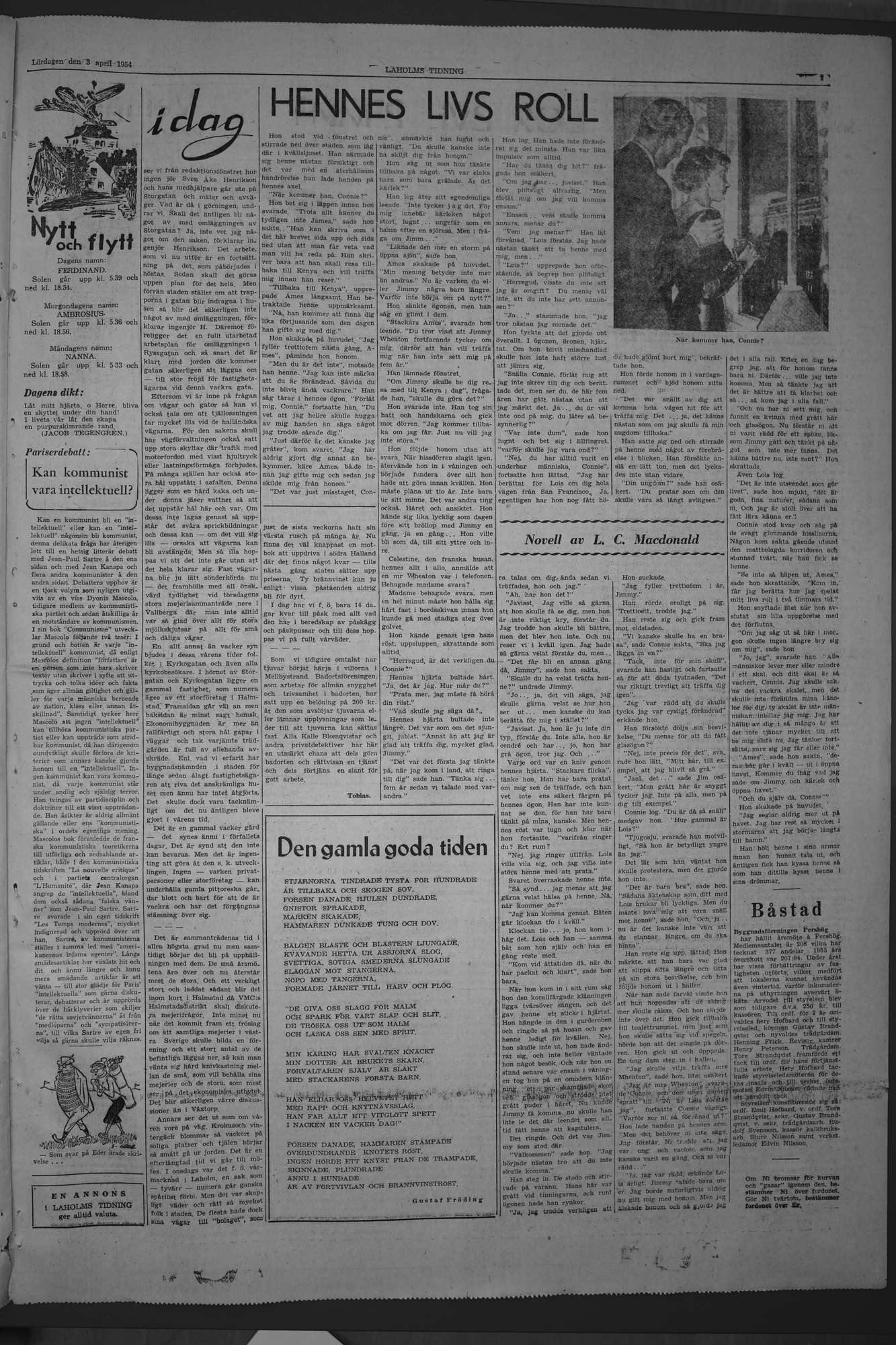 Laholms Tidning Lördag 3 april 1954, sida 7