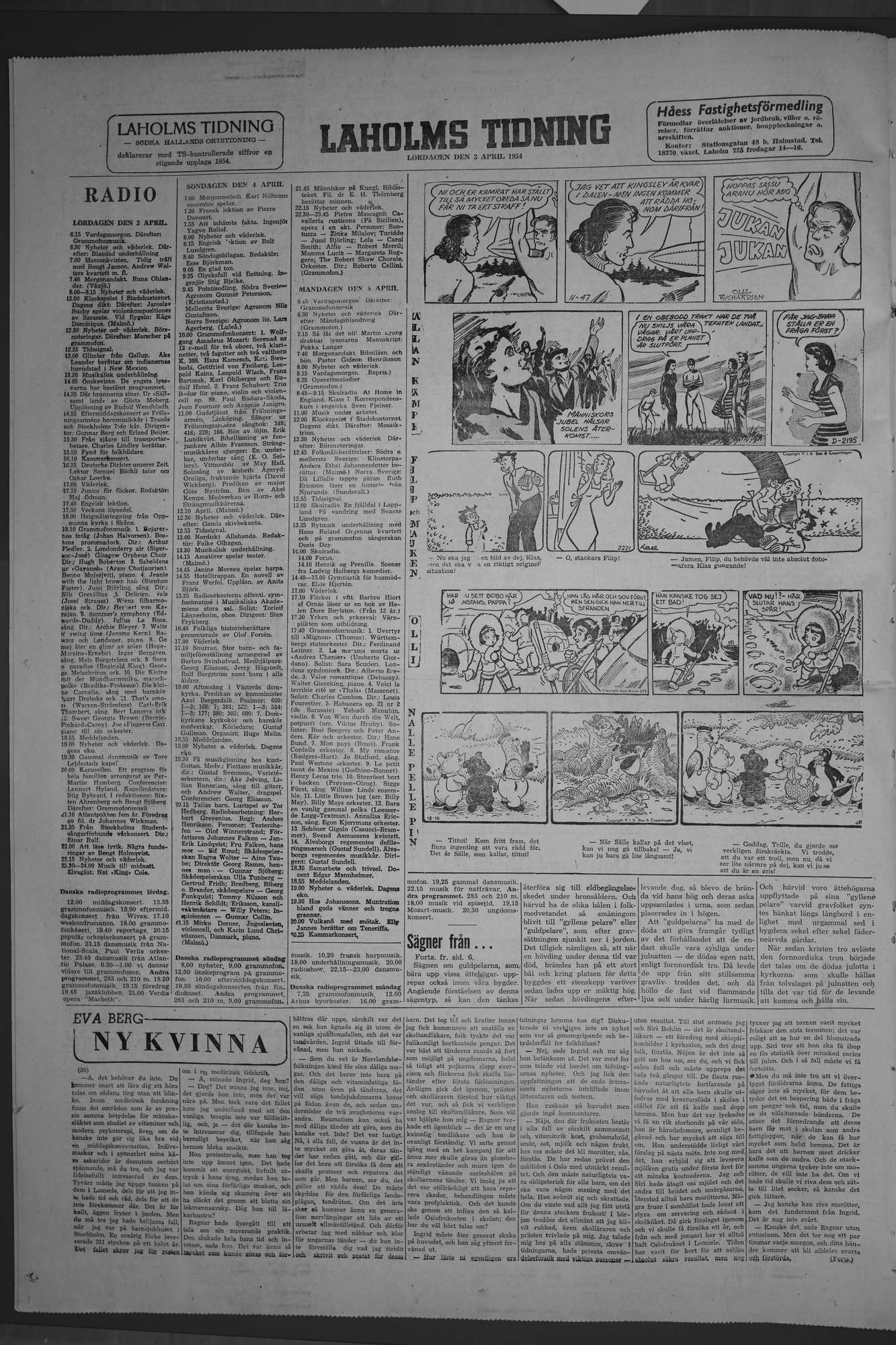 Laholms Tidning Lördag 3 april 1954, sida 8