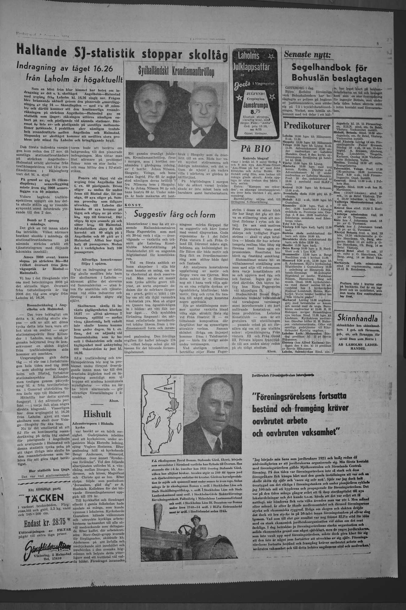 Laholms Tidning Fredag 3 december 1954, sida 3