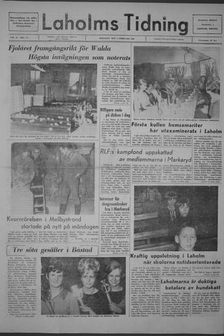 Förstasidan, Tisdag 1 februari 1966