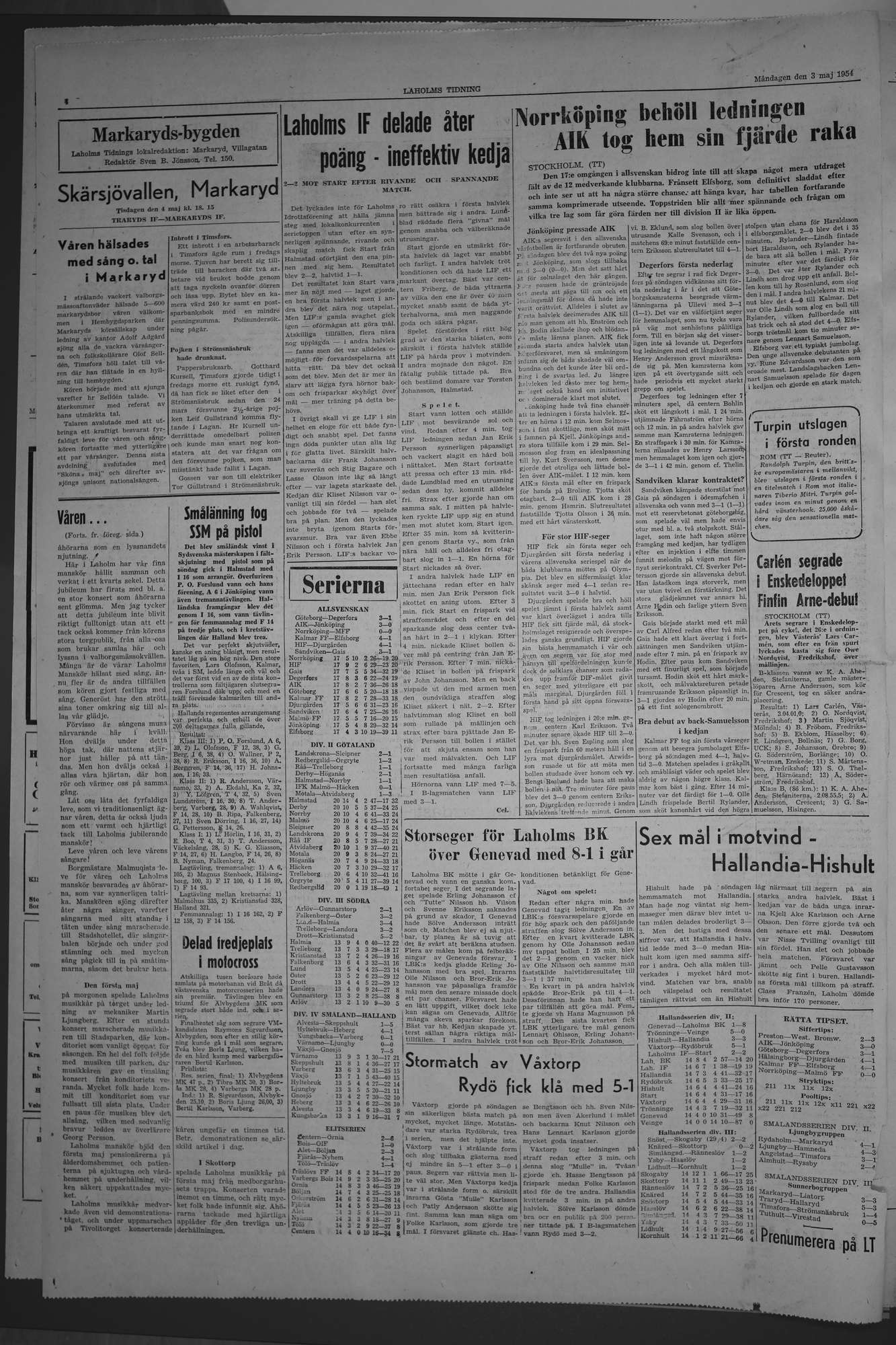 Laholms Tidning Måndag 3 maj 1954, sida 4