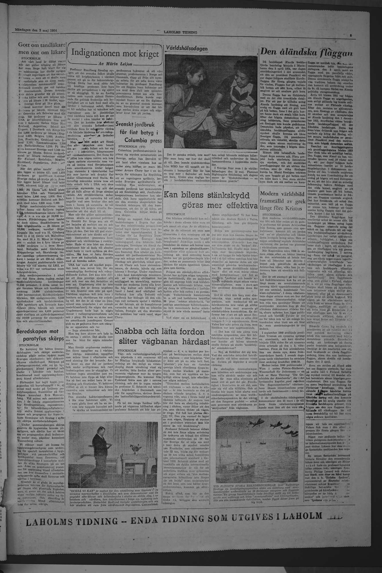 Laholms Tidning Måndag 3 maj 1954, sida 5