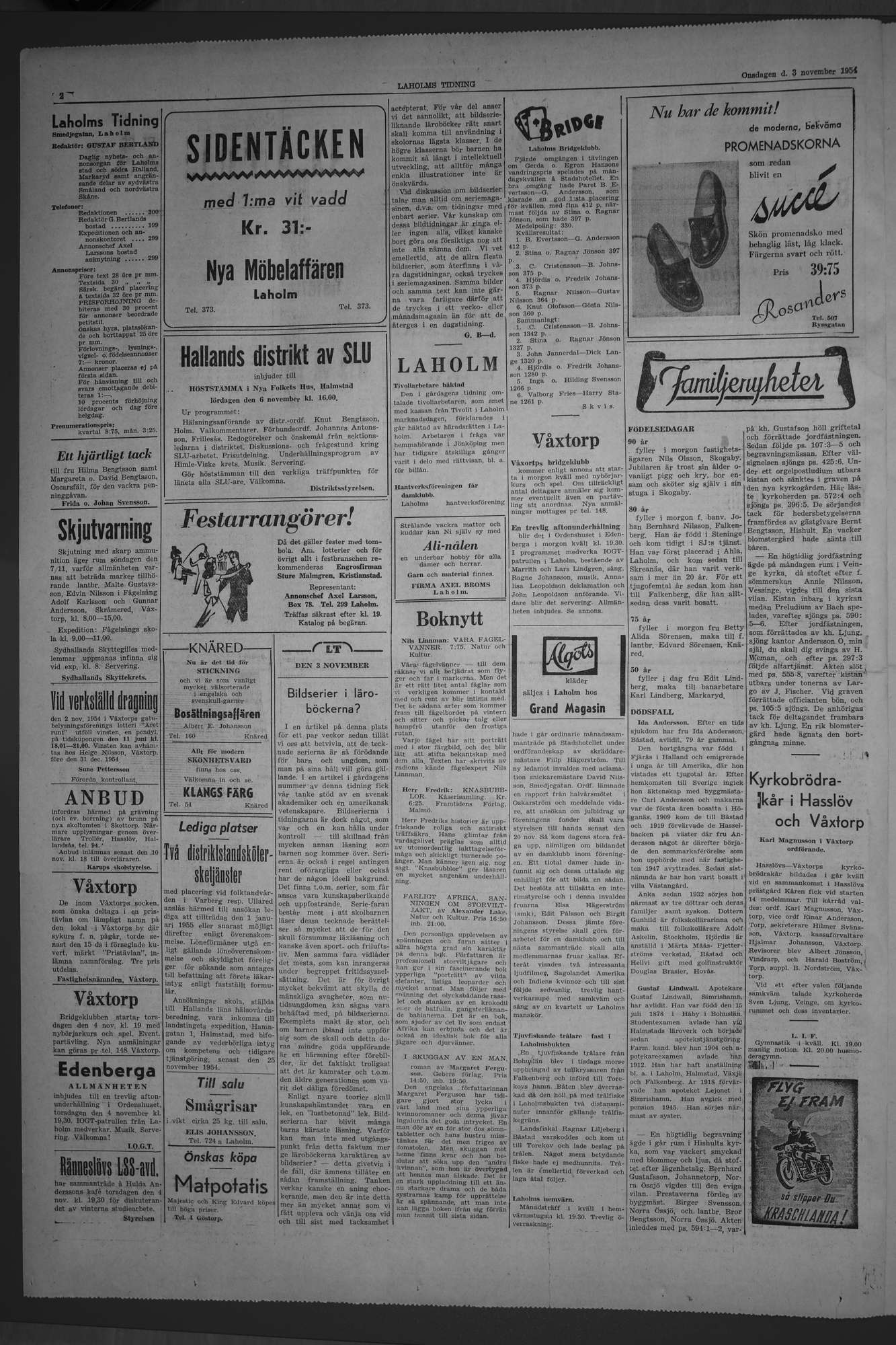 Laholms Tidning Onsdag 3 november 1954, sida 2