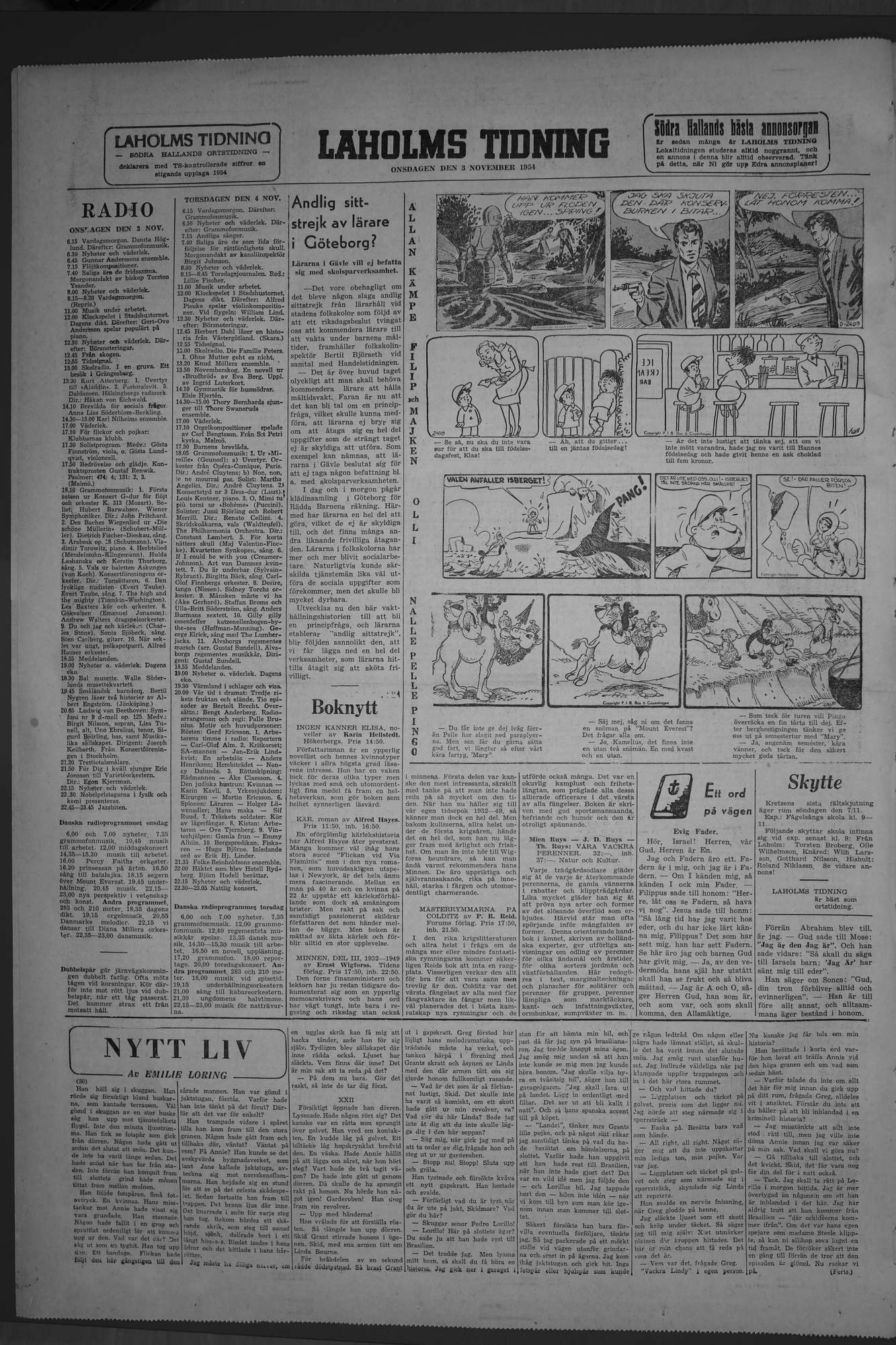 Laholms Tidning Onsdag 3 november 1954, sida 6