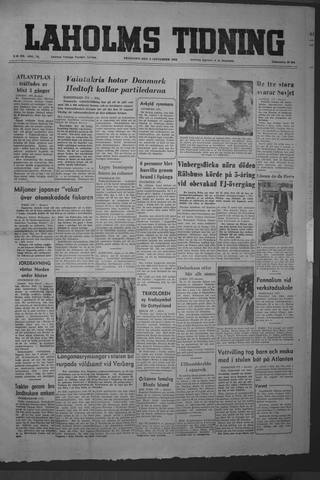 Förstasidan, Fredag 3 september 1954