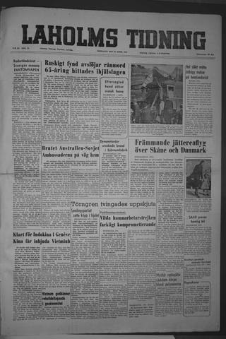 Förstasidan, Fredag 30 april 1954