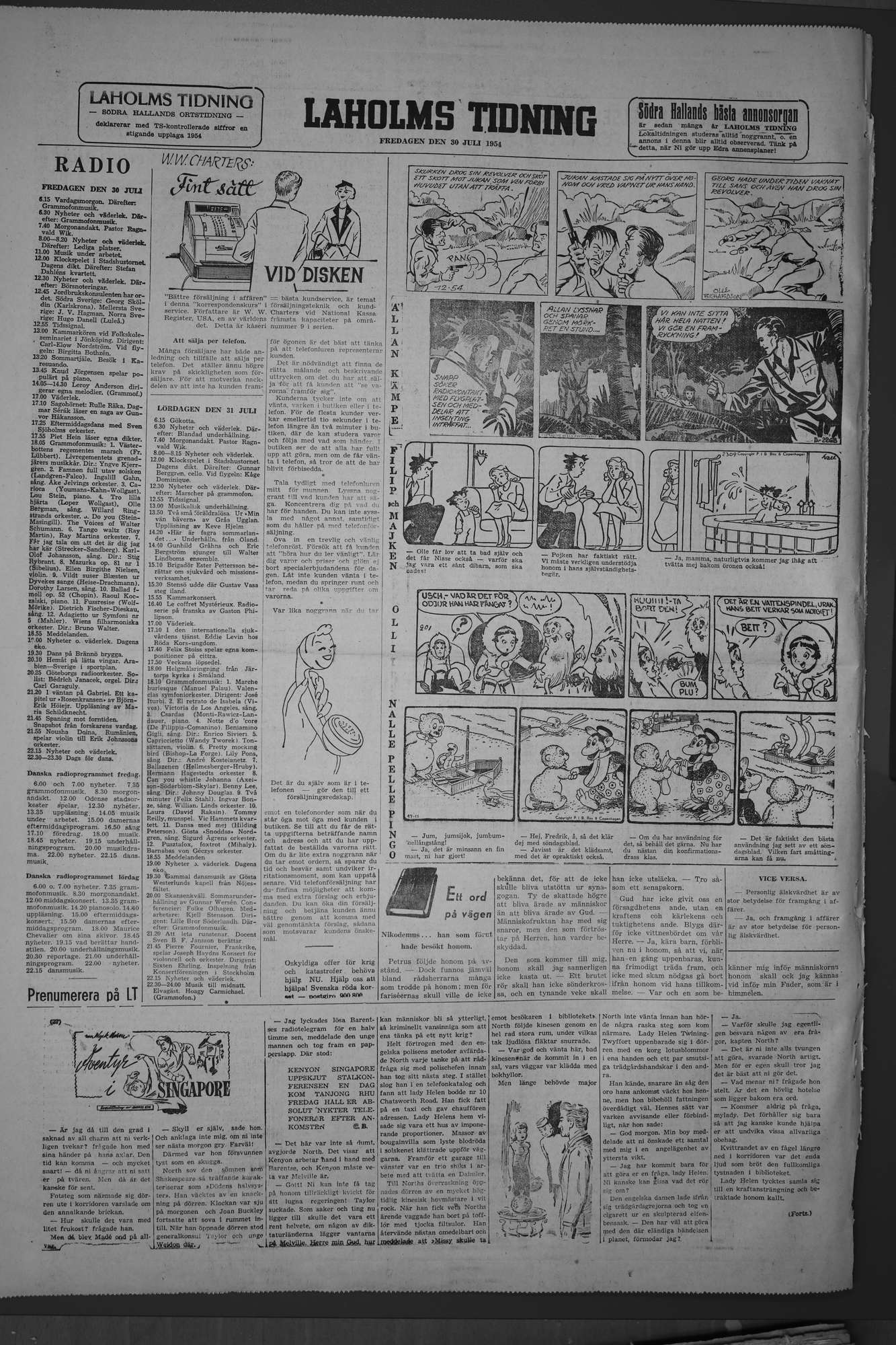 Laholms Tidning Fredag 30 juli 1954, sida 8