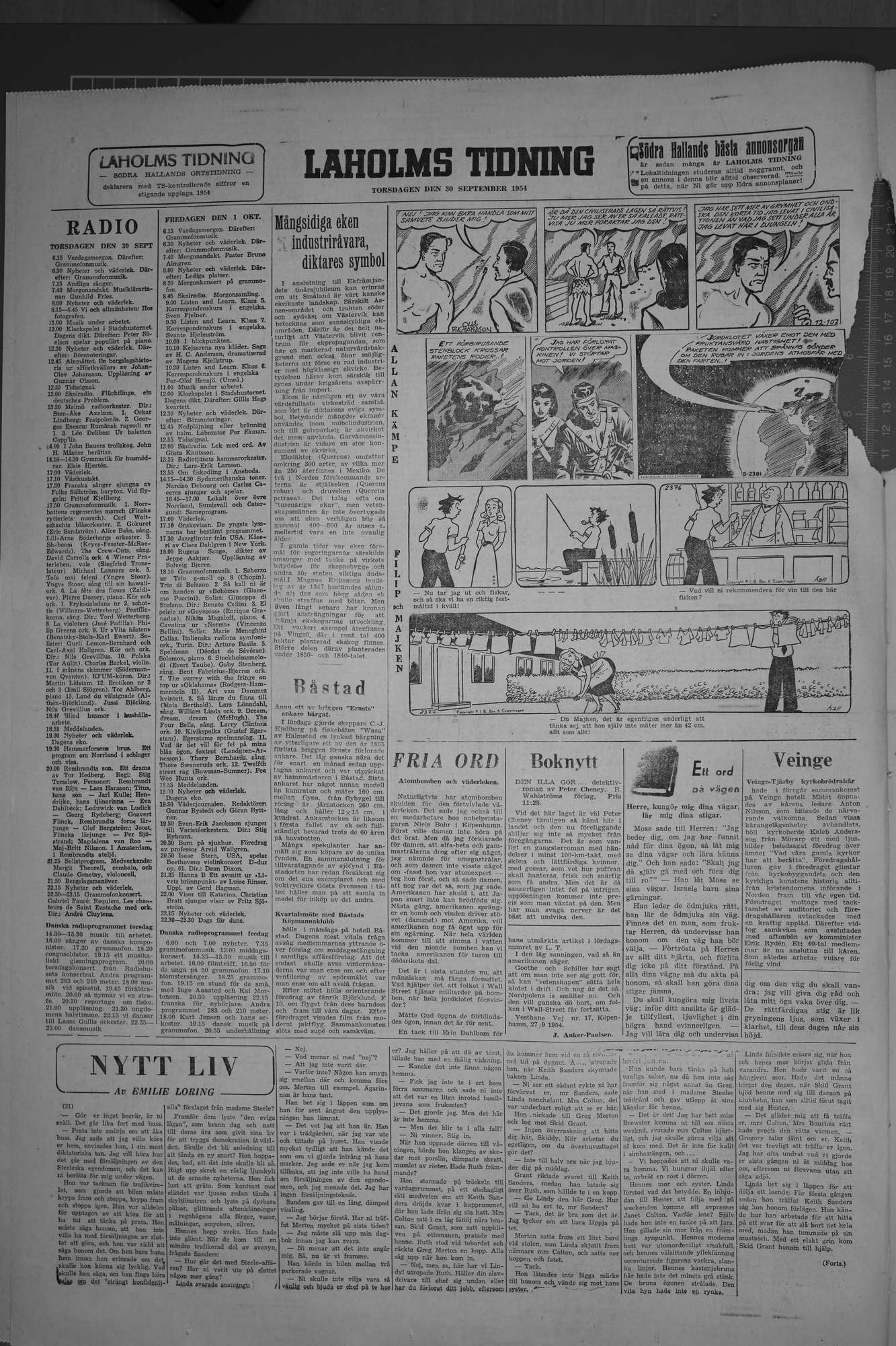 Laholms Tidning Torsdag 30 september 1954, sida 6