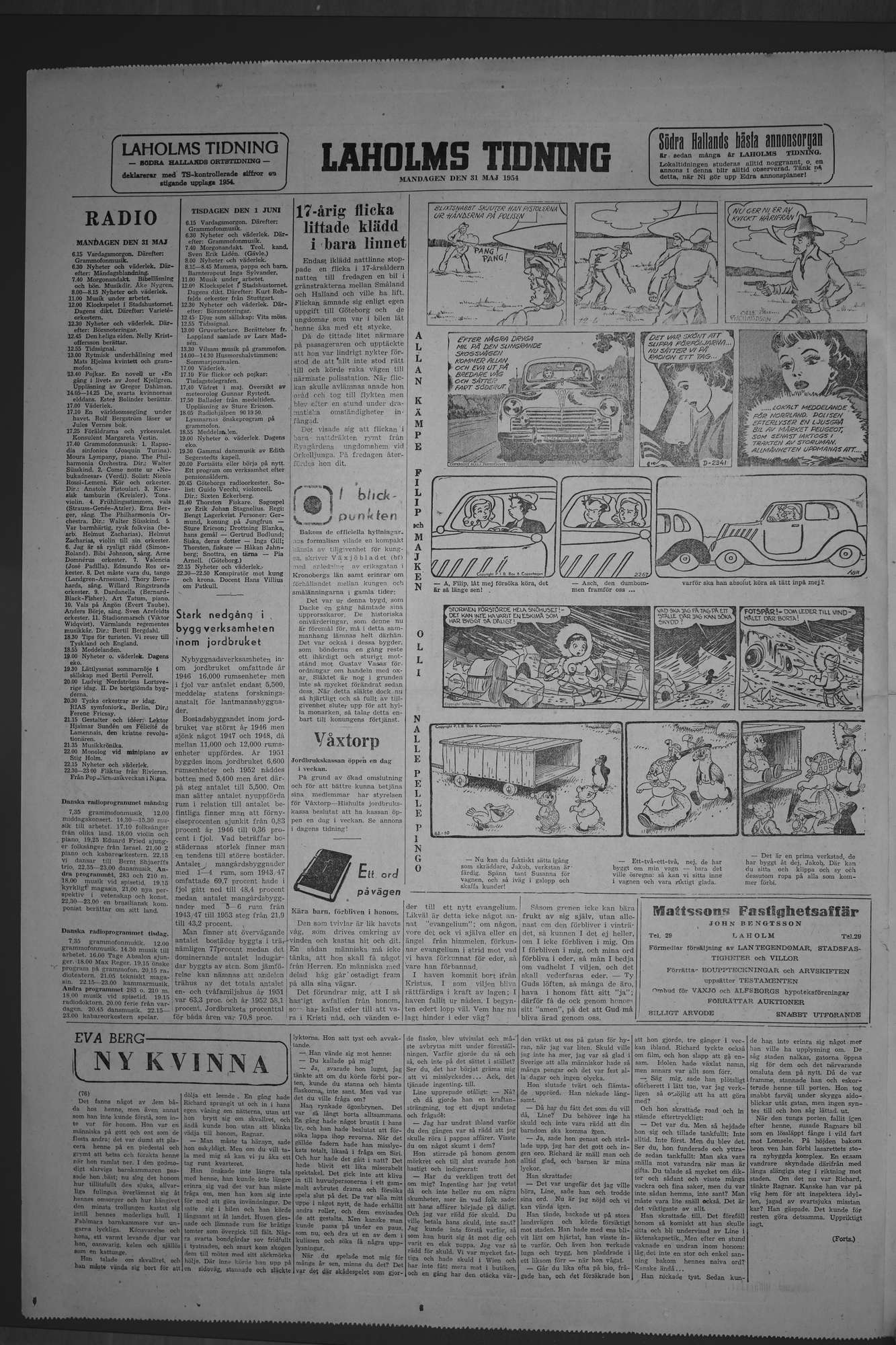 Laholms Tidning Måndag 31 maj 1954, sida 8