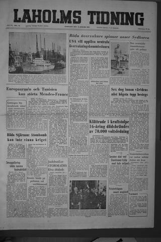 Förstasidan, Onsdag 4 augusti 1954