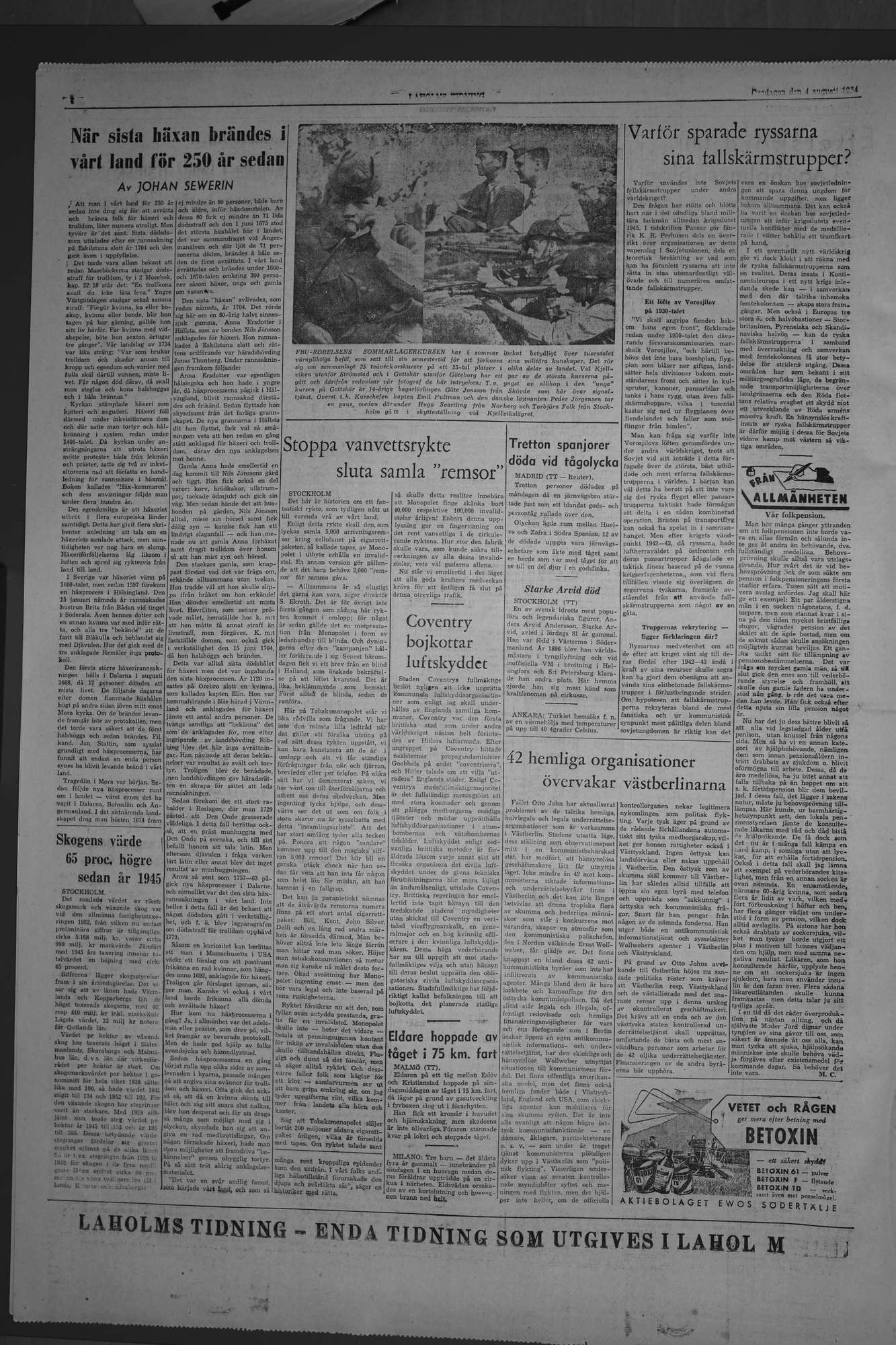 Laholms Tidning Onsdag 4 augusti 1954, sida 4