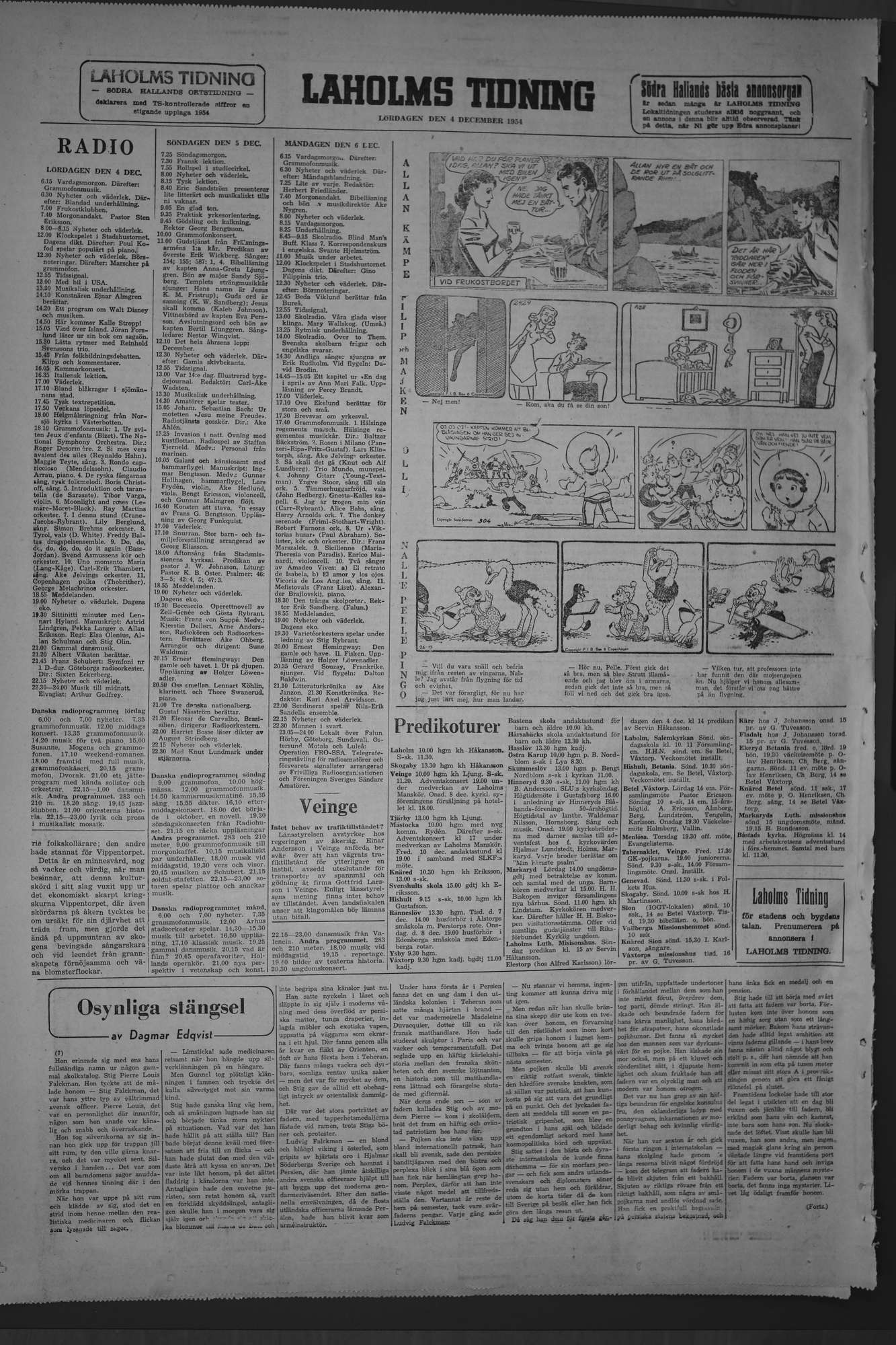 Laholms Tidning Lördag 4 december 1954, sida 8