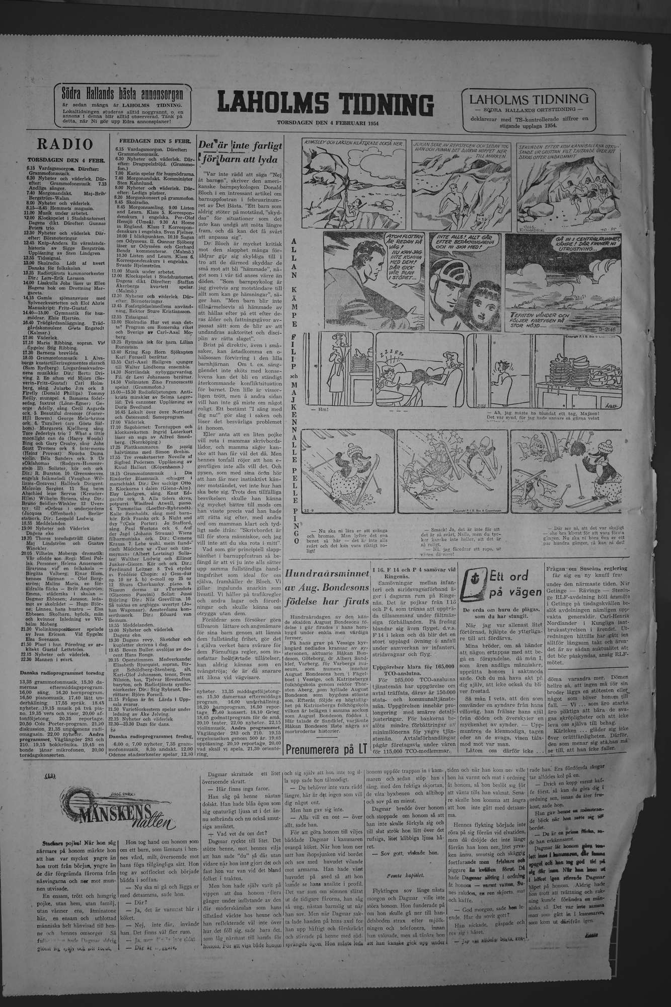 Laholms Tidning Torsdag 4 februari 1954, sida 6