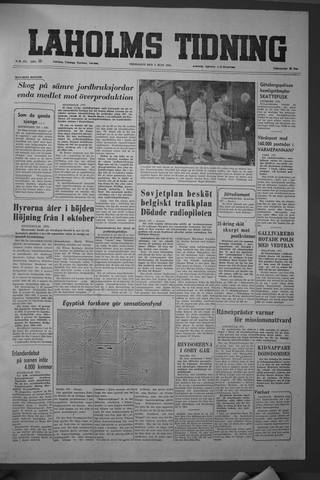 Förstasidan, Fredag 4 juni 1954