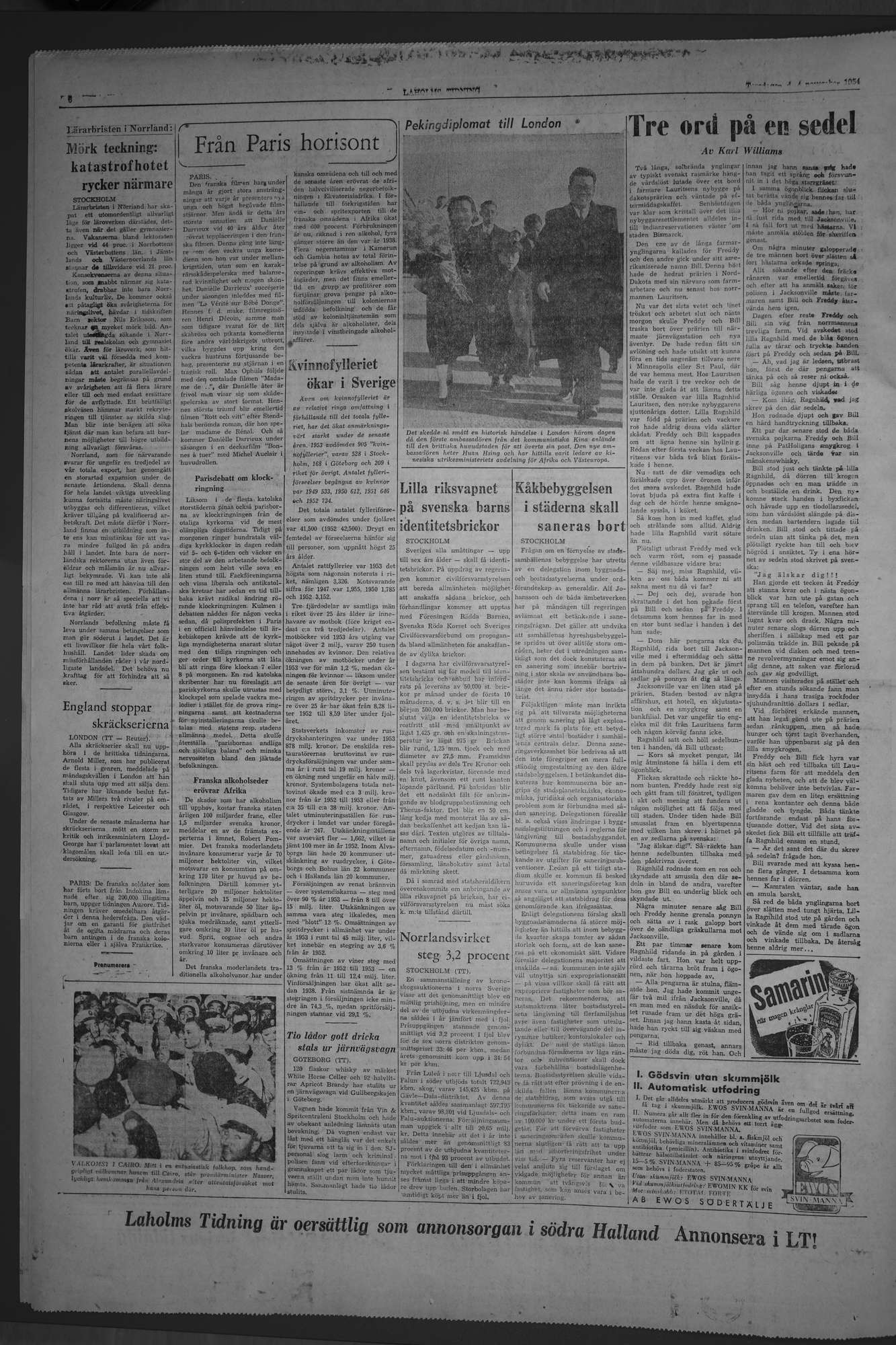 Laholms Tidning Torsdag 4 november 1954, sida 6