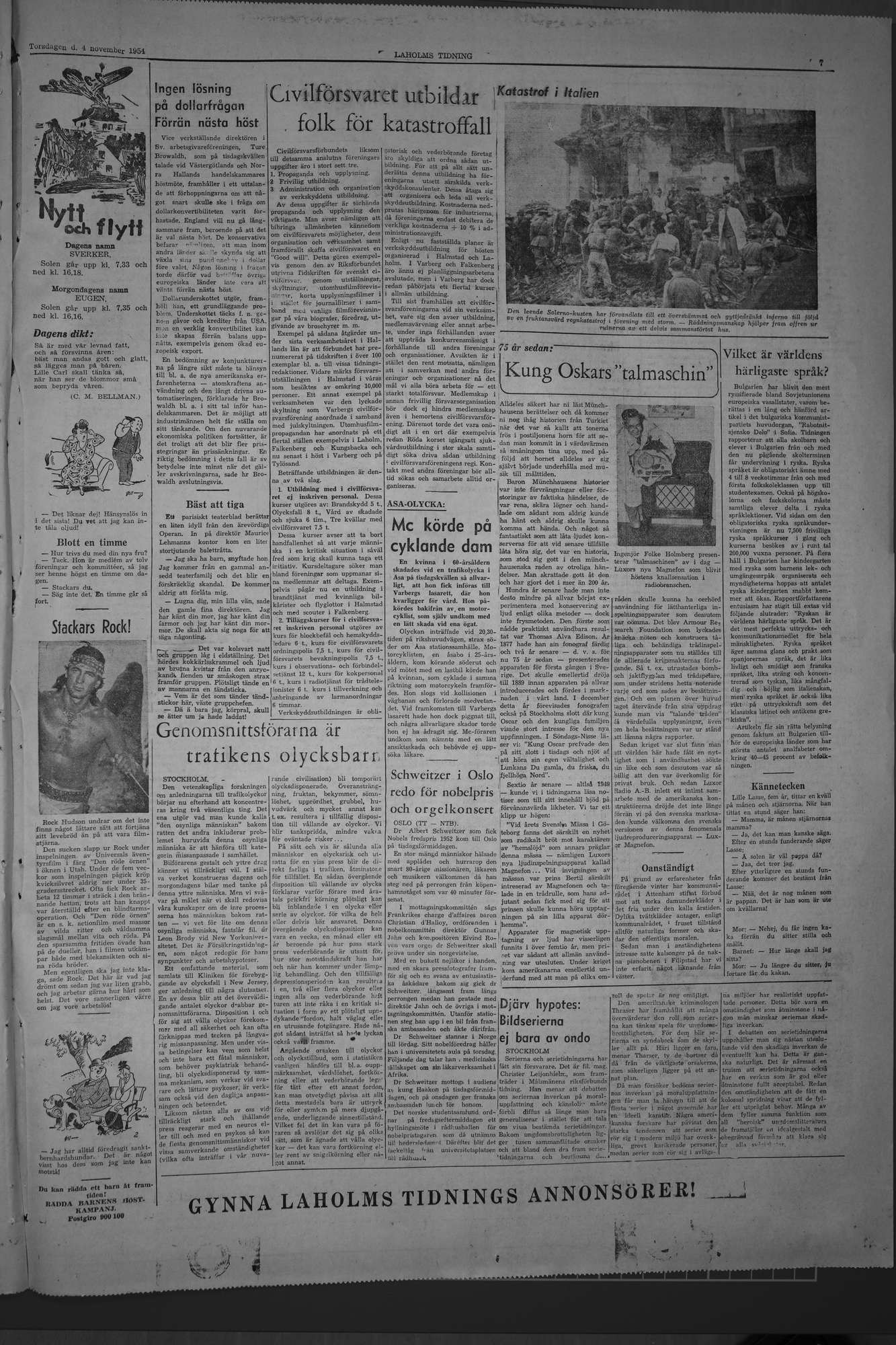 Laholms Tidning Torsdag 4 november 1954, sida 7
