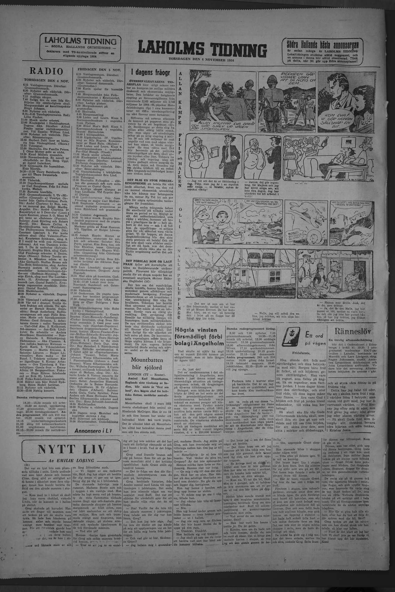 Laholms Tidning Torsdag 4 november 1954, sida 8