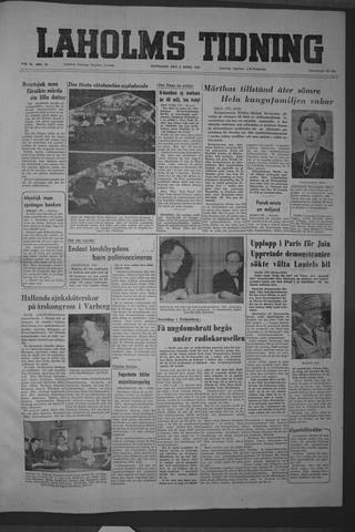 Förstasidan, Måndag 5 april 1954