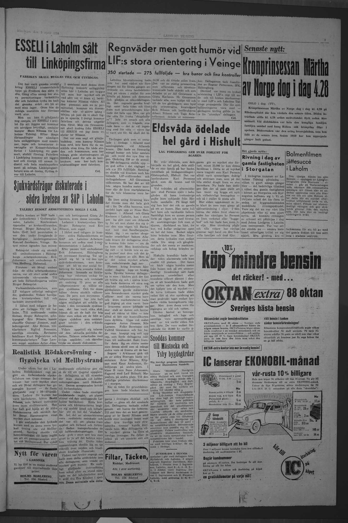 Laholms Tidning Måndag 5 april 1954, sida 3